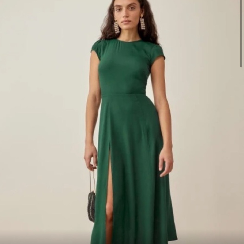 Reformation Green Gavin Dress